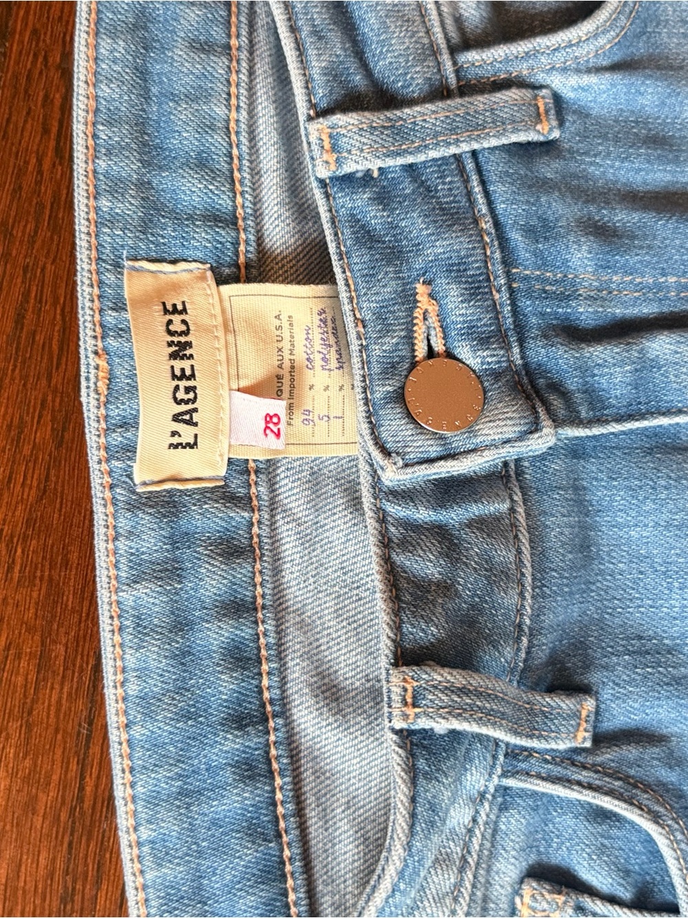 L'AGENCE Light Blue Men’s Slim Straight Jeans